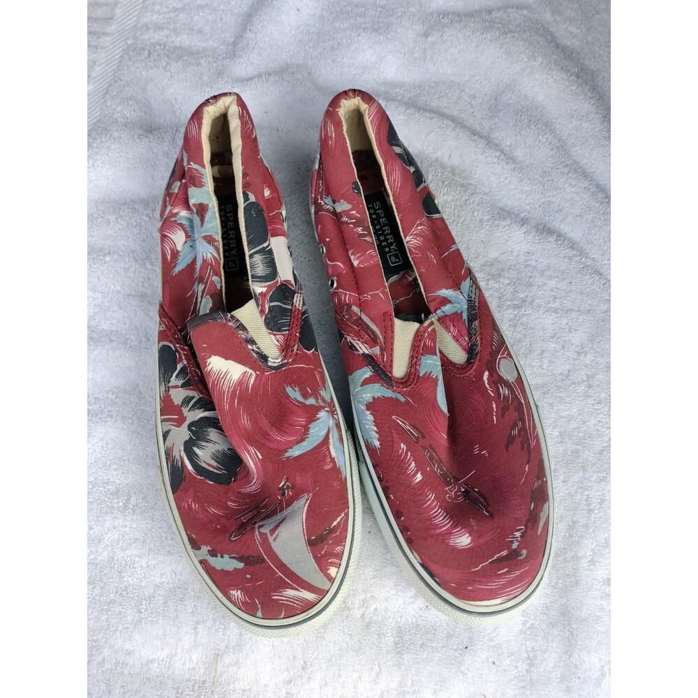 Sperry Topsider Seacoast Tropical Leaf Canvas Fashion Sneakers Comfort Size  8 M